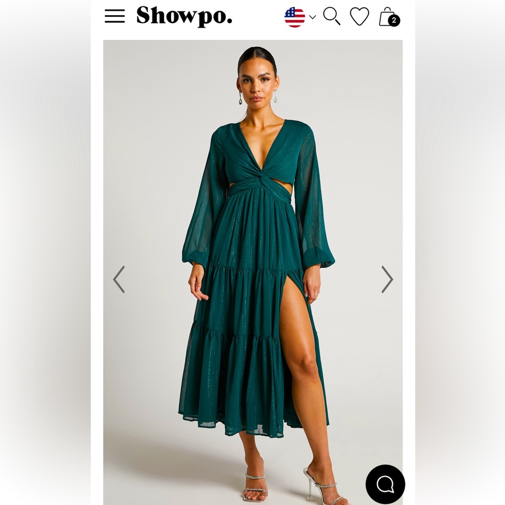 Edelyn Midi Emerald Dress